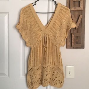 Sweater-kimchi & blue mustard color- M